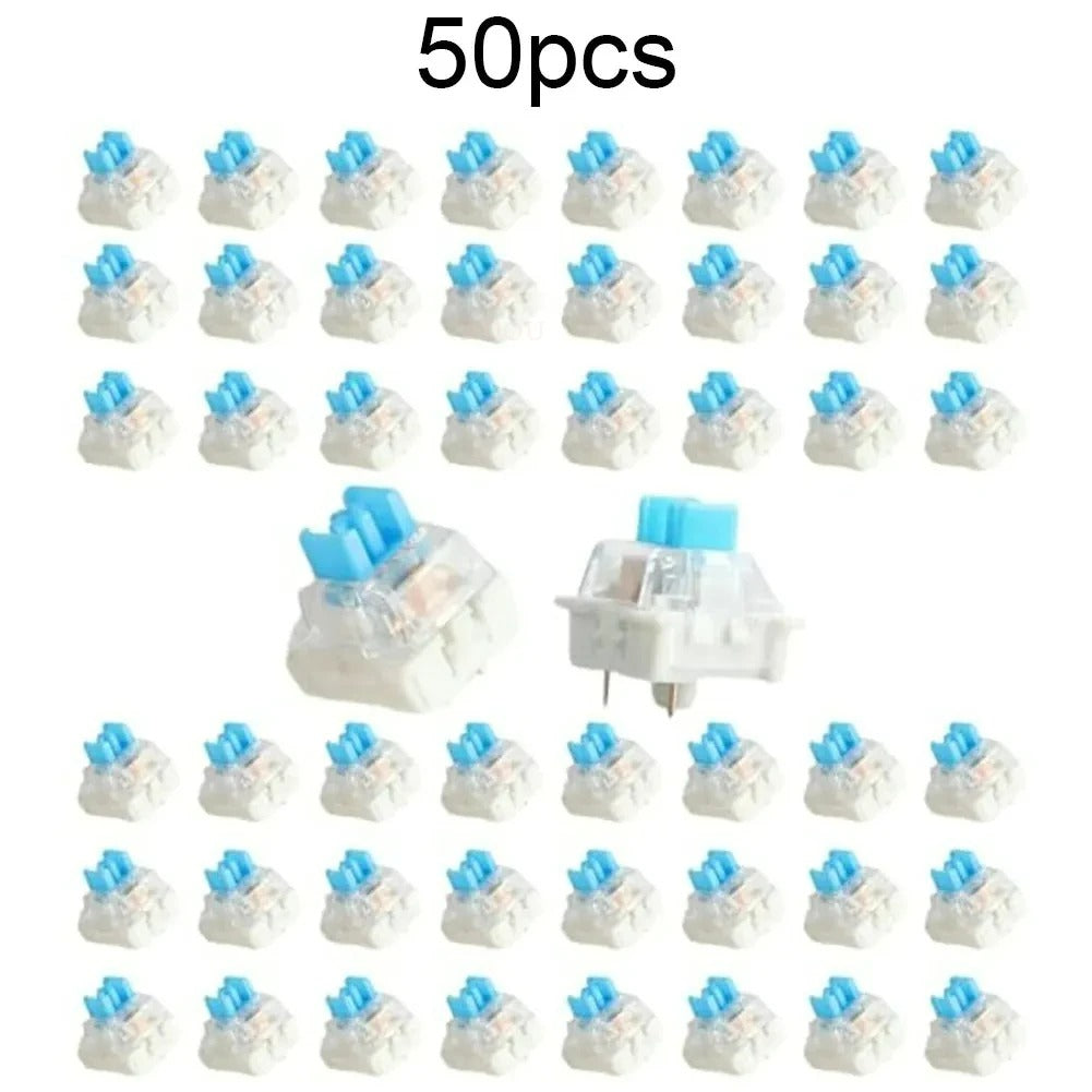 Premium Tactile Keyboard Switches | Pre-Lubed 3-Pin MX Compatible (50-Pack)