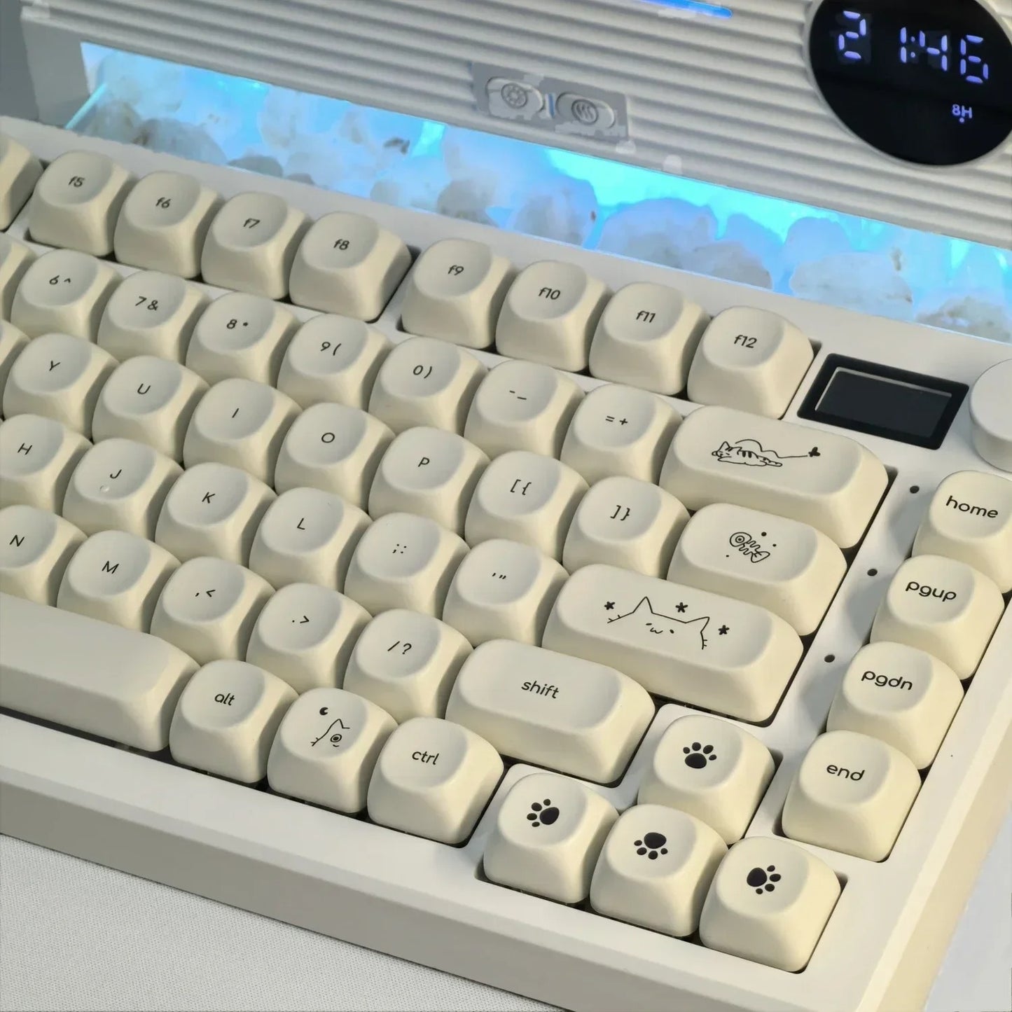 The Milky-Mochi Cat Theme PBT Keycap Set (124 Keys)