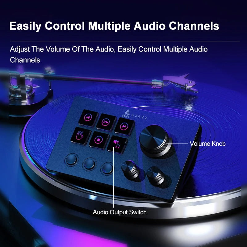 Ajazz AKP03 Desktop Studio Console | Programmable Macro Panel with LCD Visual Buttons & Audio Control Knobs