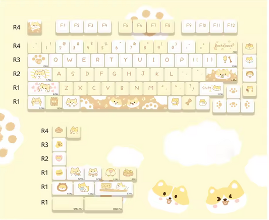 The Cozy-Puppy Theme MOA Profile PBT Keycap Set (95 Keys)