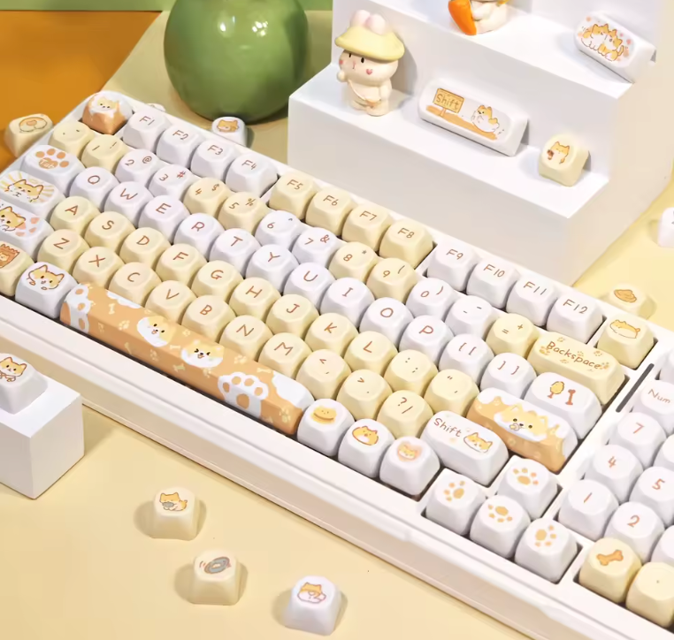The Cozy-Cat Theme MOA Profile PBT Keycap Set Pink (95 Keys)