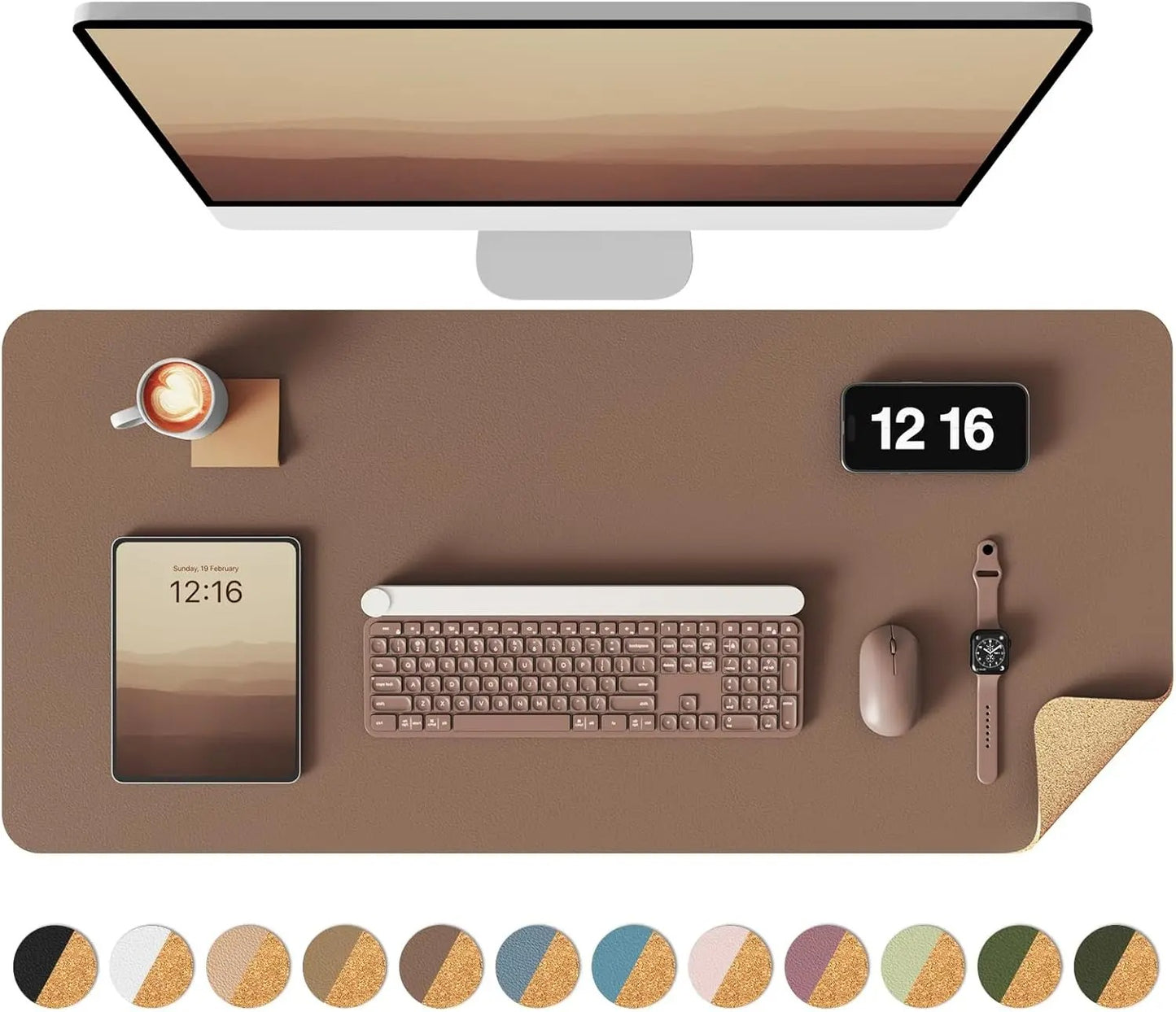 Double-Sided Cork Desk Mat for Aesthetic Workspaces