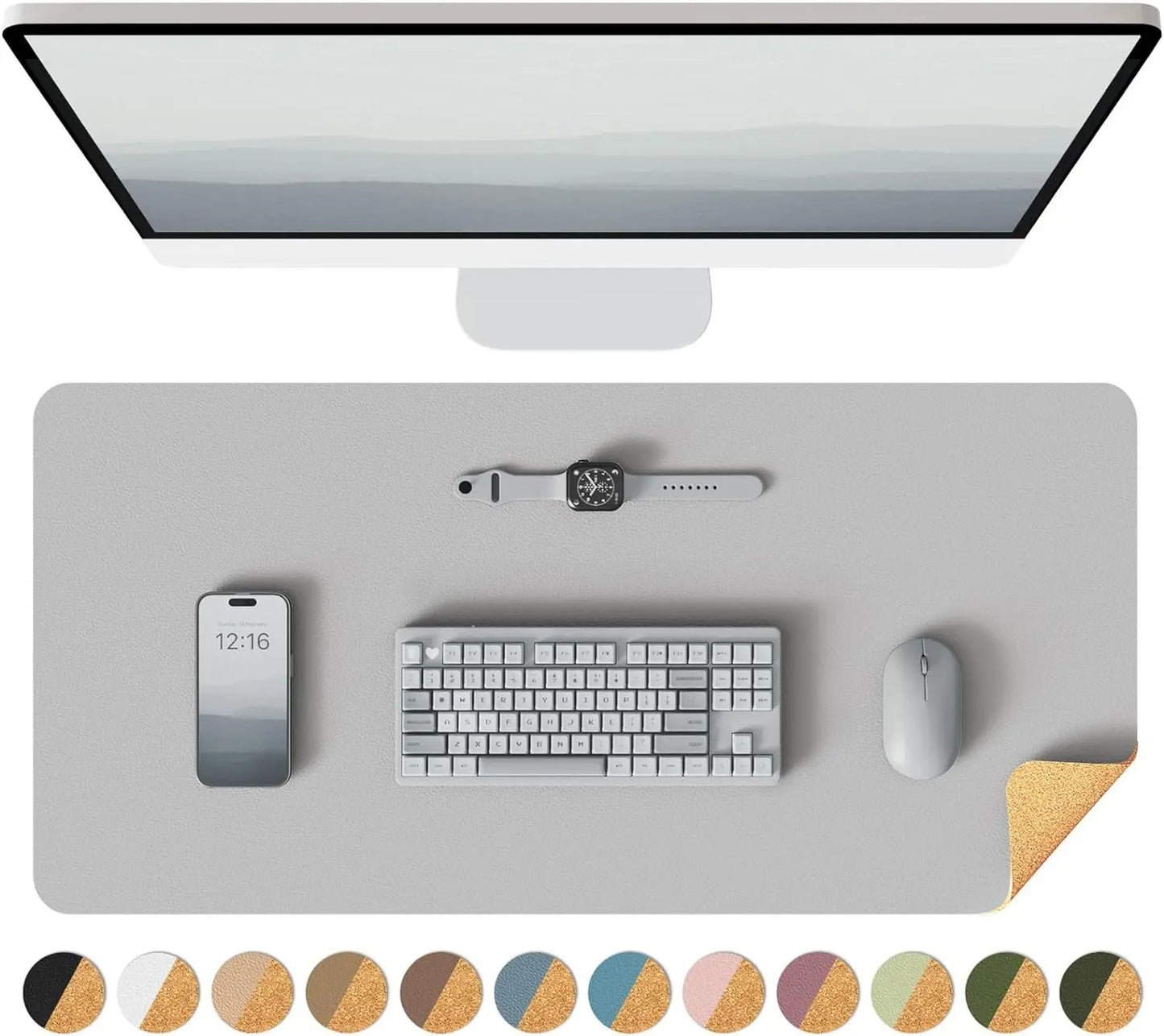 Double-Sided Cork Desk Mat for Aesthetic Workspaces
