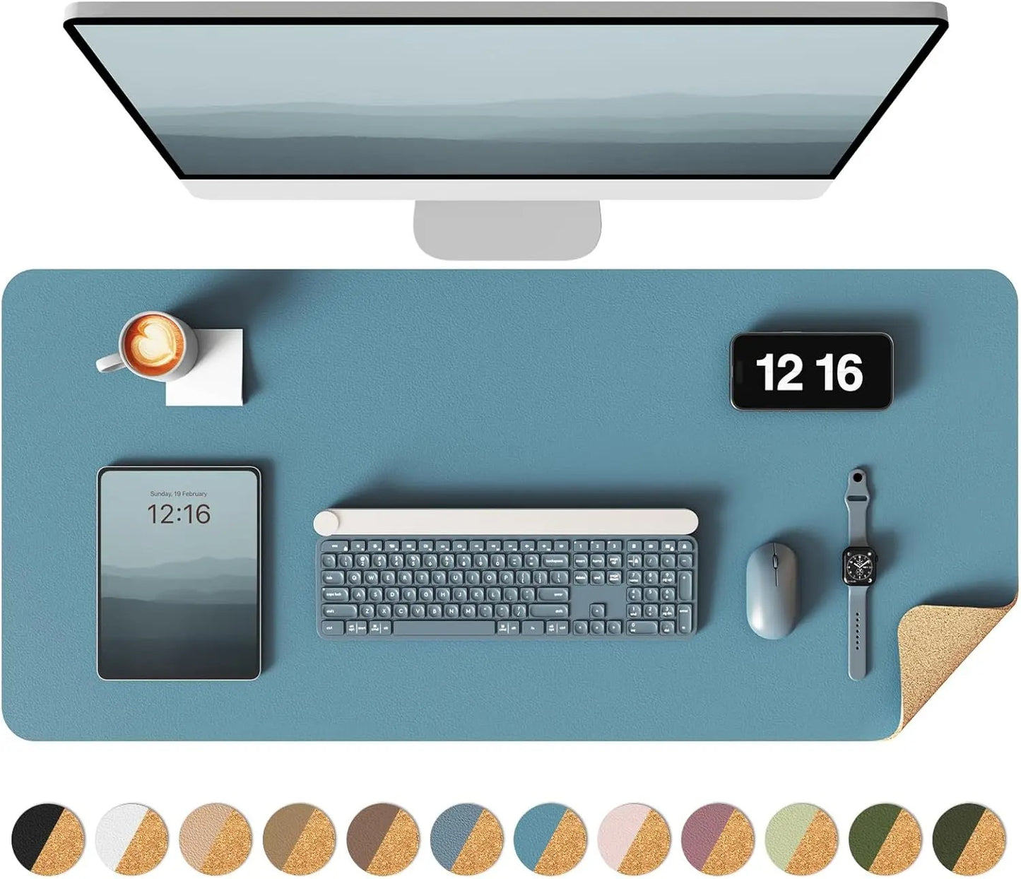 Double-Sided Cork Desk Mat for Aesthetic Workspaces