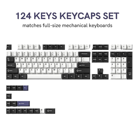 124-key retro keycap set for MX-style mechanical keyboard
