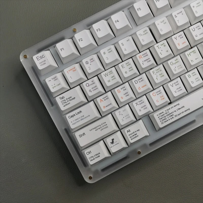 Programmer Style Minimalist White Keycap Set | 131-Key Cherry Profile Premium PBT Custom Keys