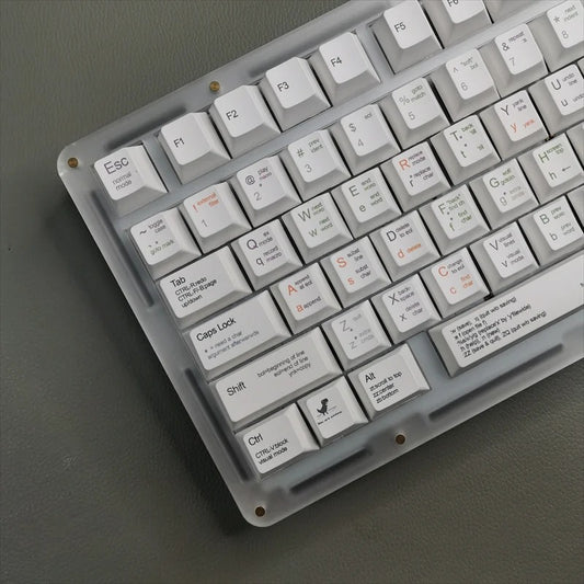 Programmer Style Minimalist White Keycap Set | 131-Key Cherry Profile Premium PBT Custom Keys