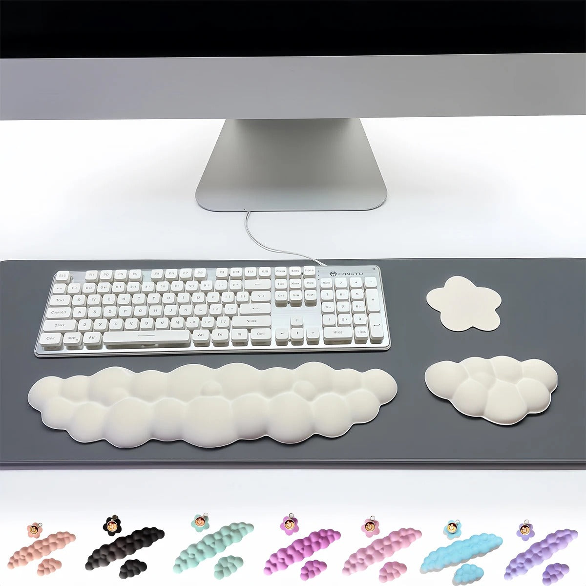 Dreamy Cloud Ergonomic Wrist Rest & Coaster Set (3-Piece Bundle)