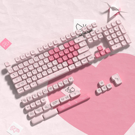 Love heart Custom Keycap Set | Aesthetic MOA Profile Premium PBT Keycaps