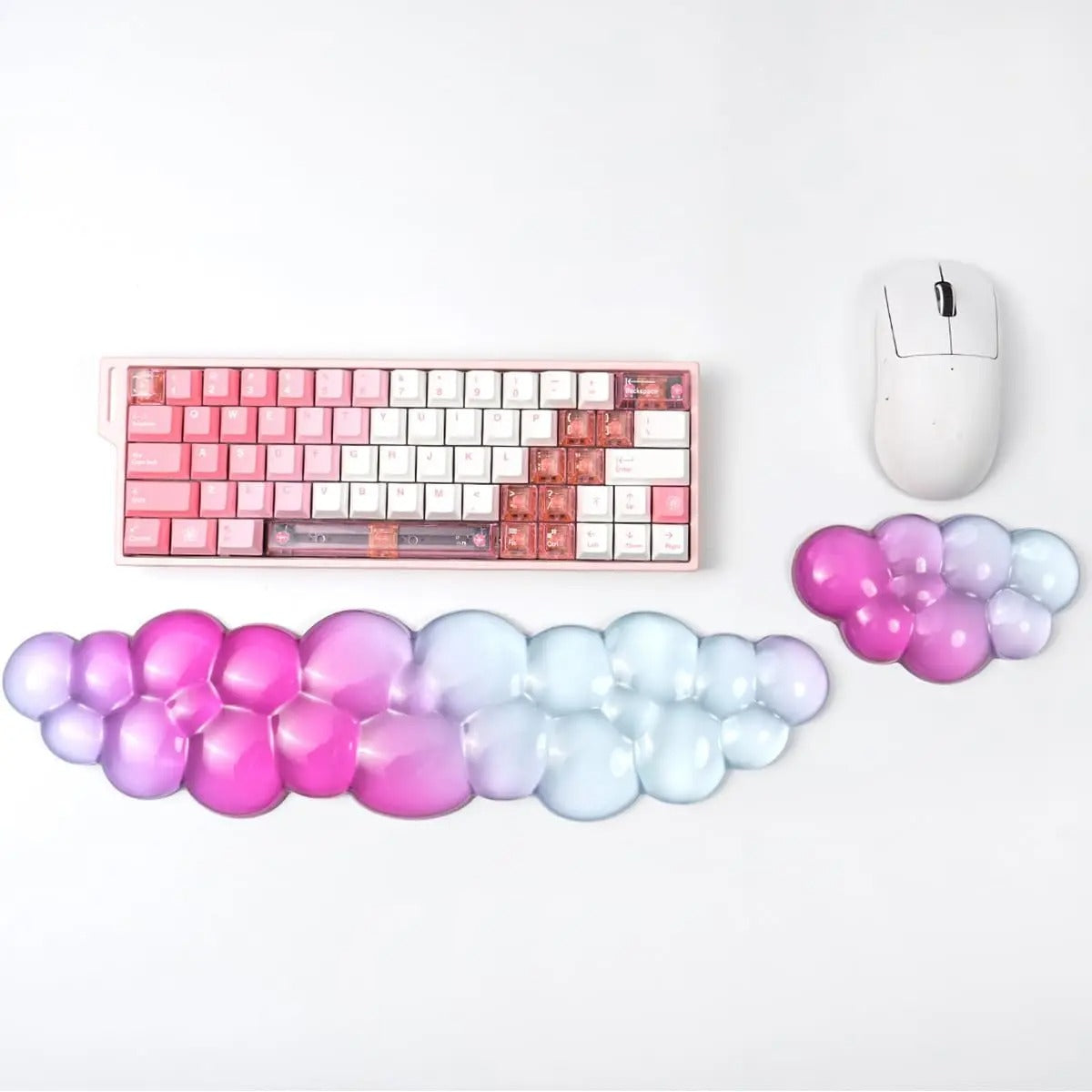 Crystal Bubble Silicone Wrist Rest Set (2-Piece Ergonomic Support)