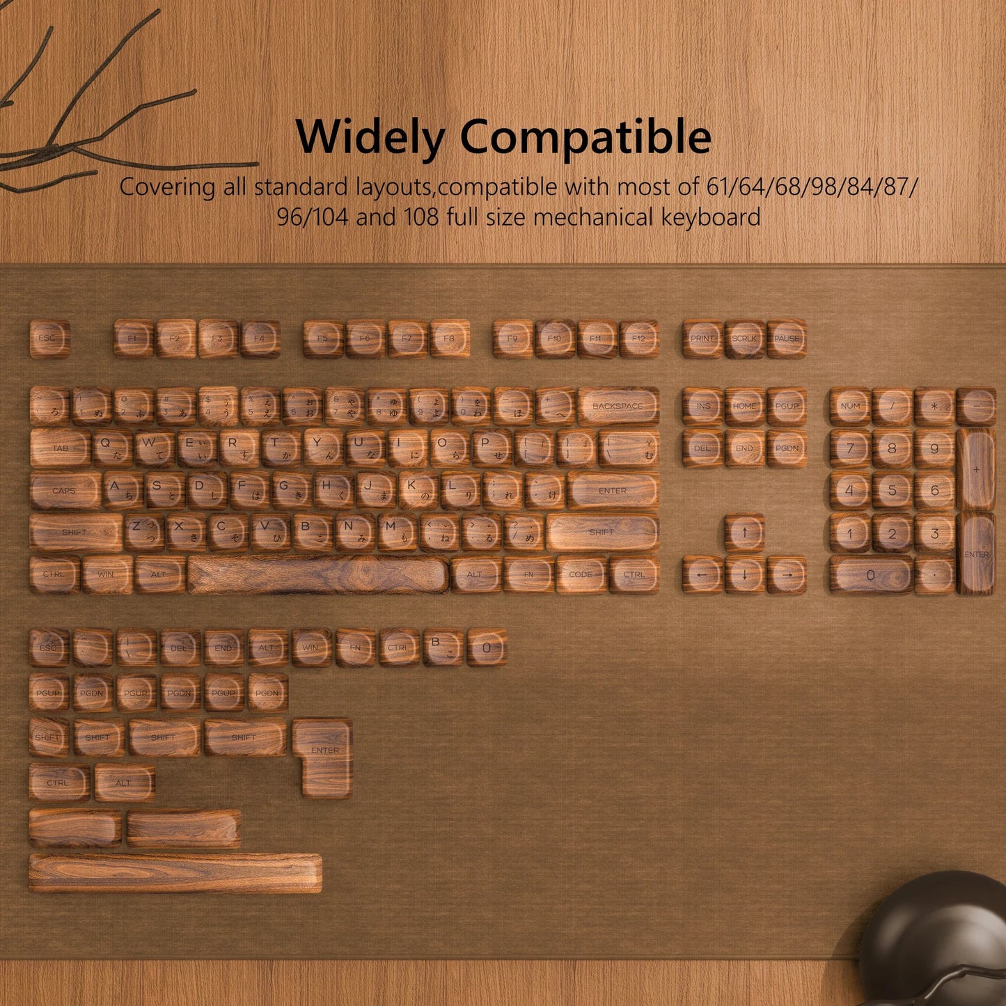 Wood Theme Custom Keycap Set | Aesthetic MOA Profile Premium PBT Keycaps