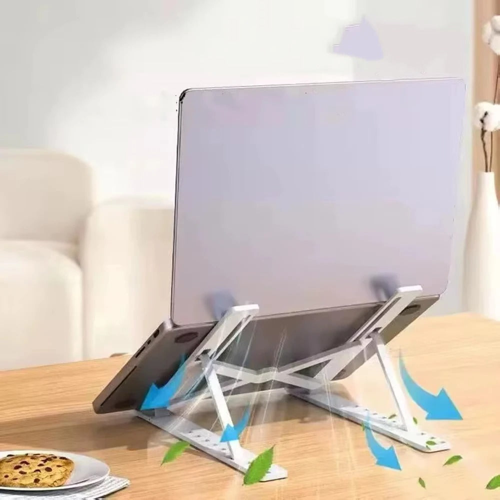 Ergonomic Aluminum Laptop Stand | Adjustable Foldable Portable Desktop Riser