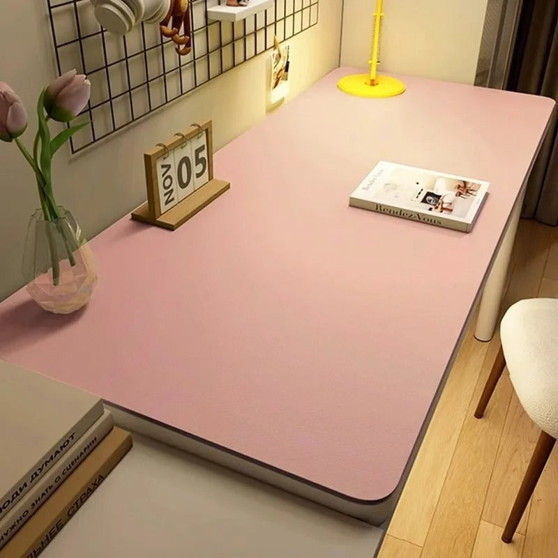 Minimalist Vegan Leather Desk Mat – Non-Slip & Waterproof