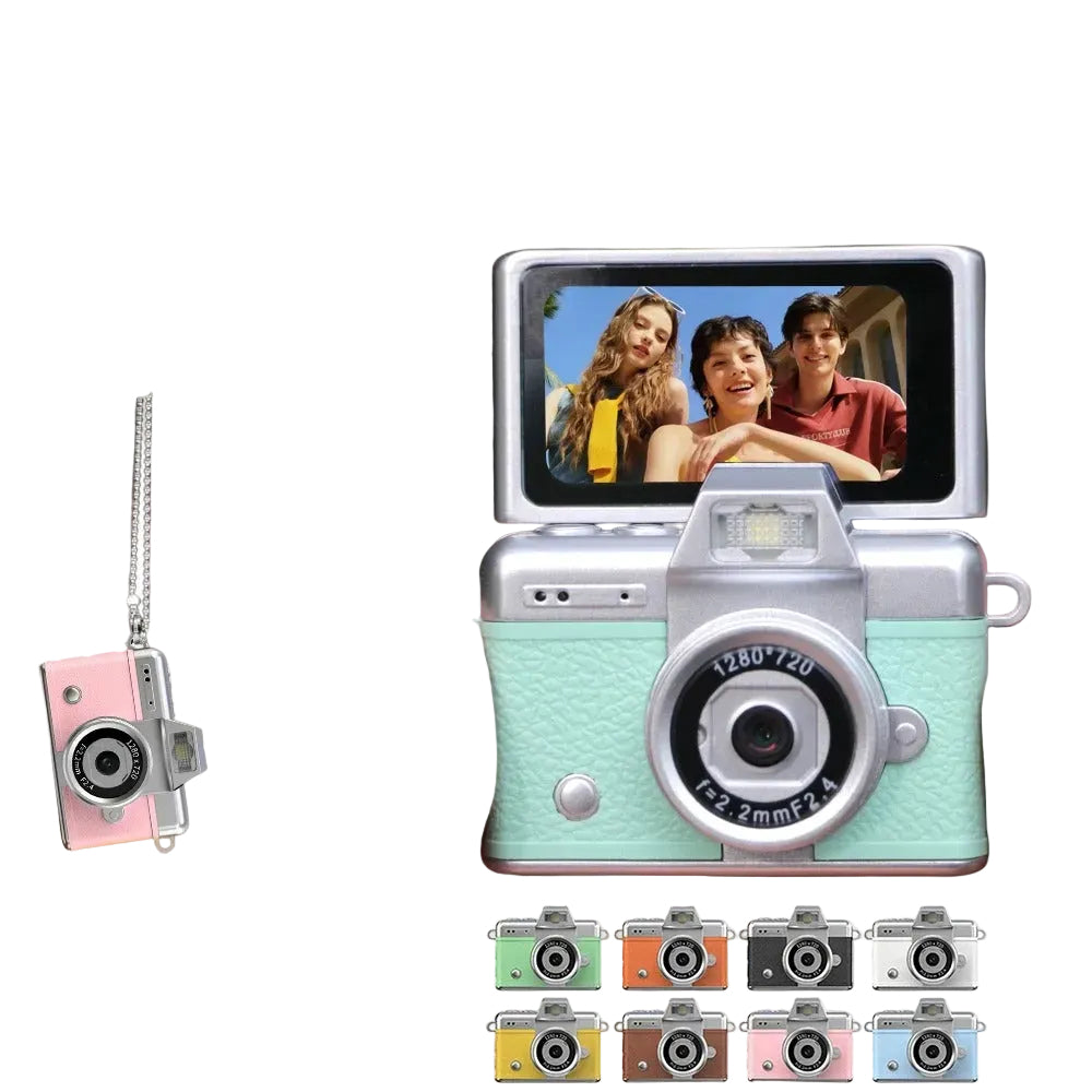 Retro Vintage Mini Digital Camera Starter Kit (Includes 64GB MicroSD Card)