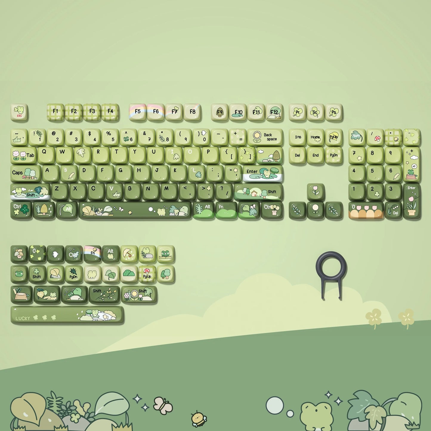 Frog Theme MOA PBT Keycap Set for Mechanical Keyboards