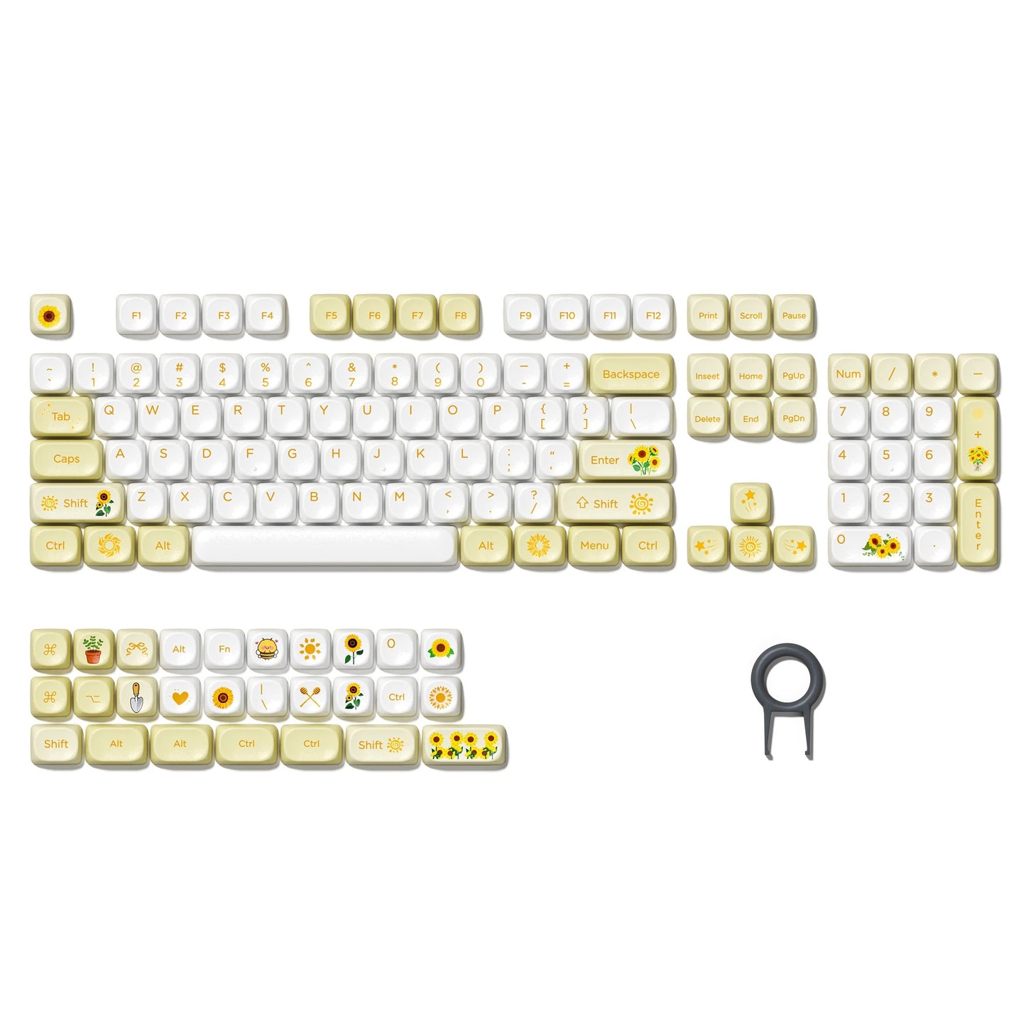 Sunflower Custom Keycap Set | Aesthetic MOA Profile Premium PBT Keycaps