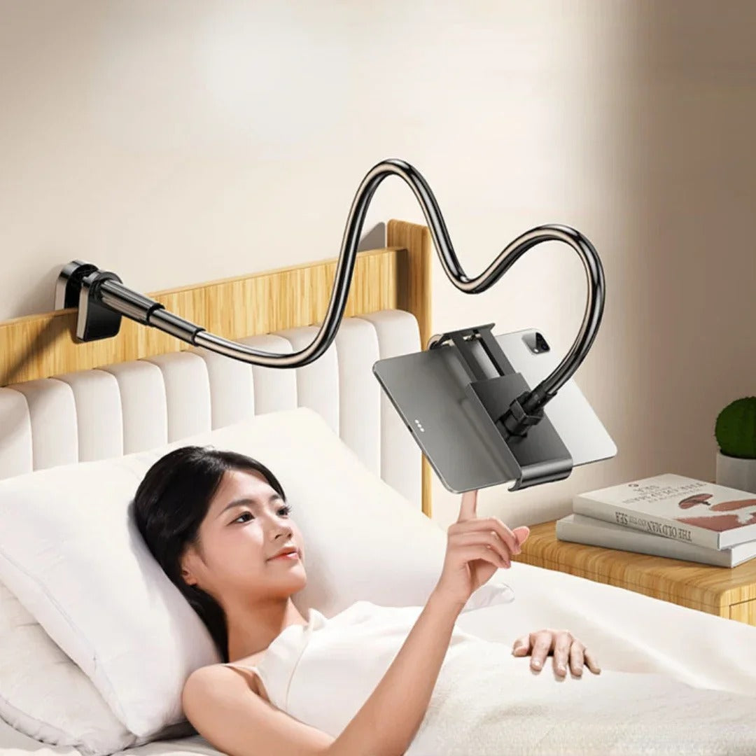 Flexible Gooseneck Phone & Tablet Mount | Adjustable Desktop Cantilever Clamp Stand