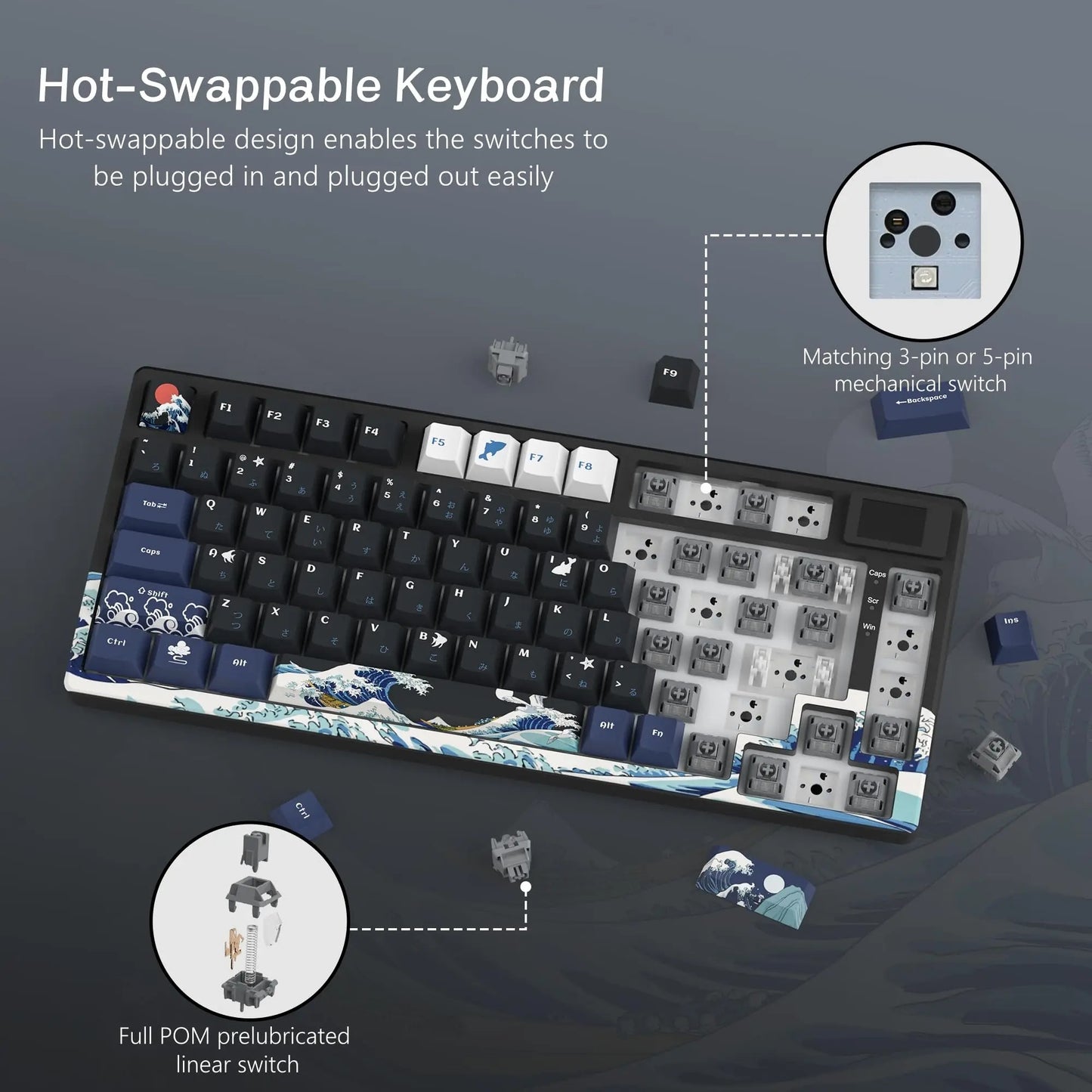 The Horizon-75 OLED Gasket-Mounted Mechanical Keyboard