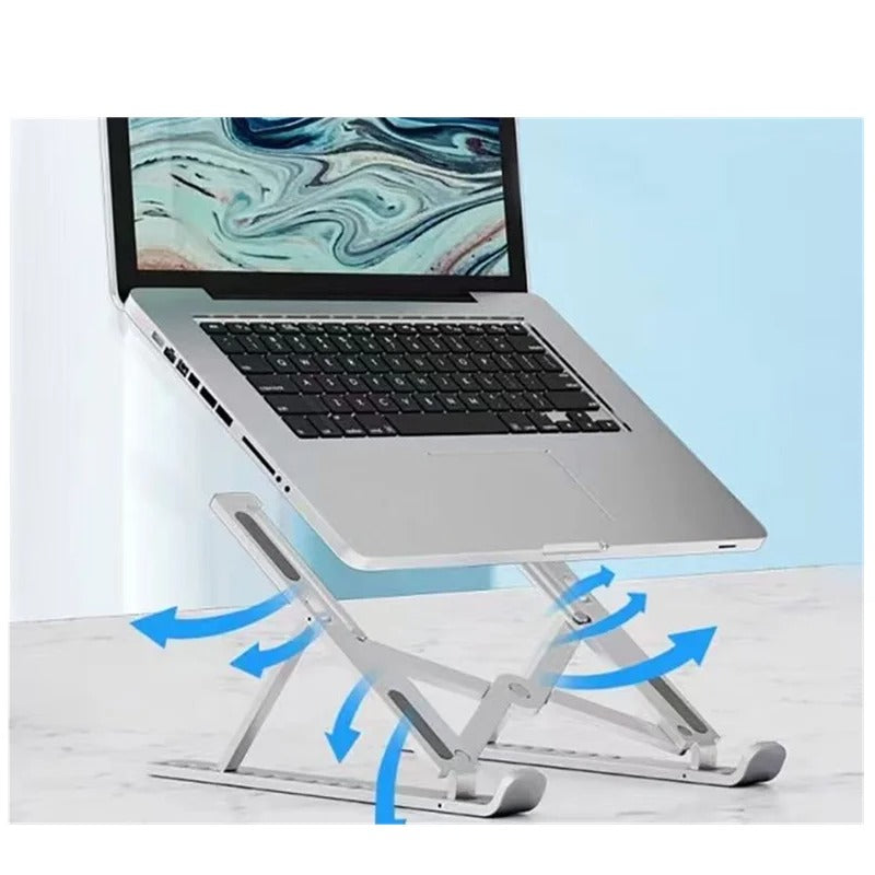 Ergonomic Aluminum Laptop Stand | Adjustable Foldable Portable Desktop Riser