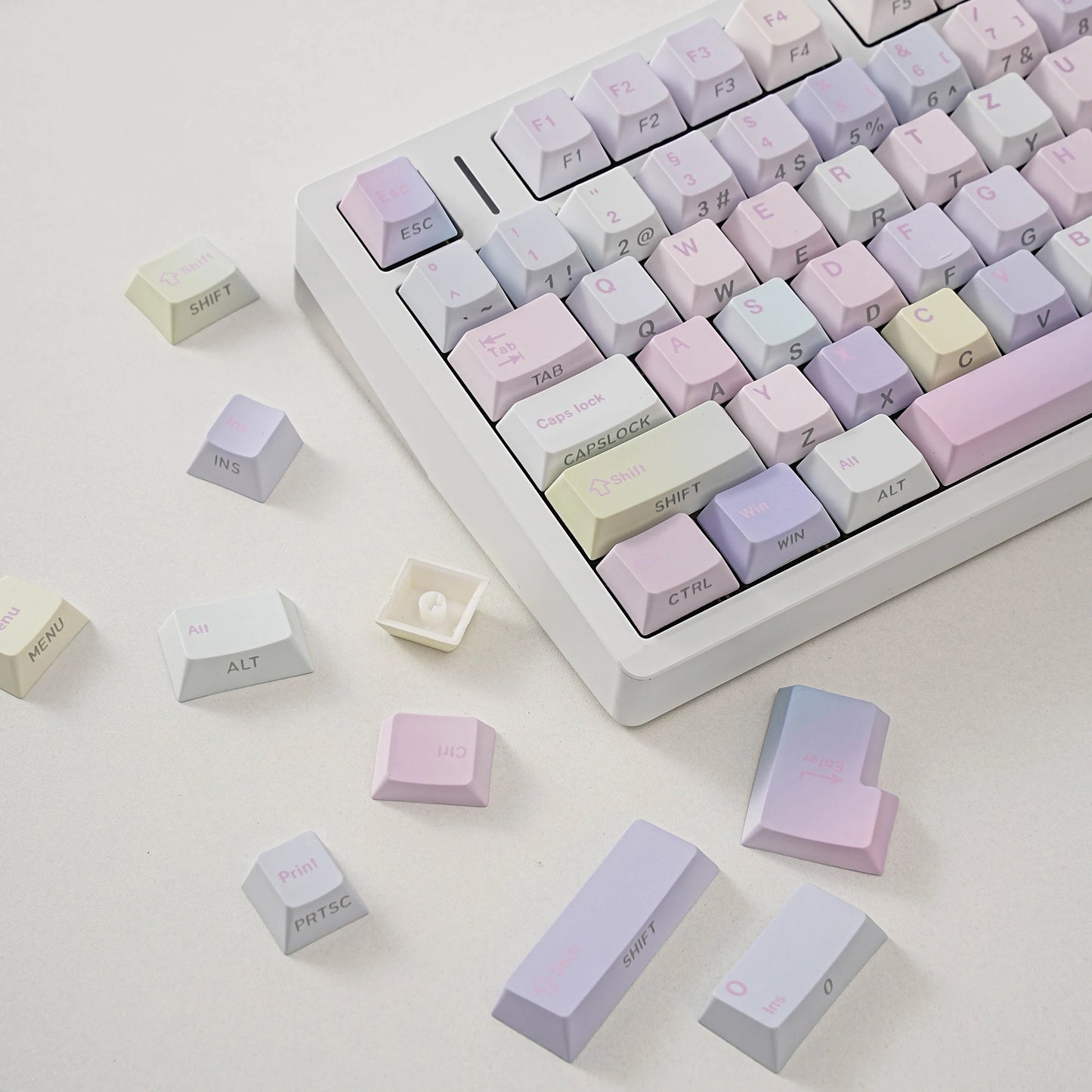 German QWERTZ Gradient PBT Keycap Set for Mechanical Keyboards — 131 Keys