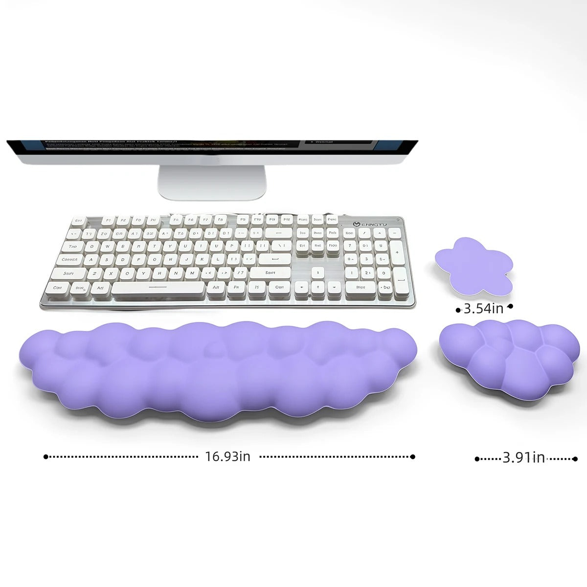 Dreamy Cloud Ergonomic Wrist Rest & Coaster Set (3-Piece Bundle)