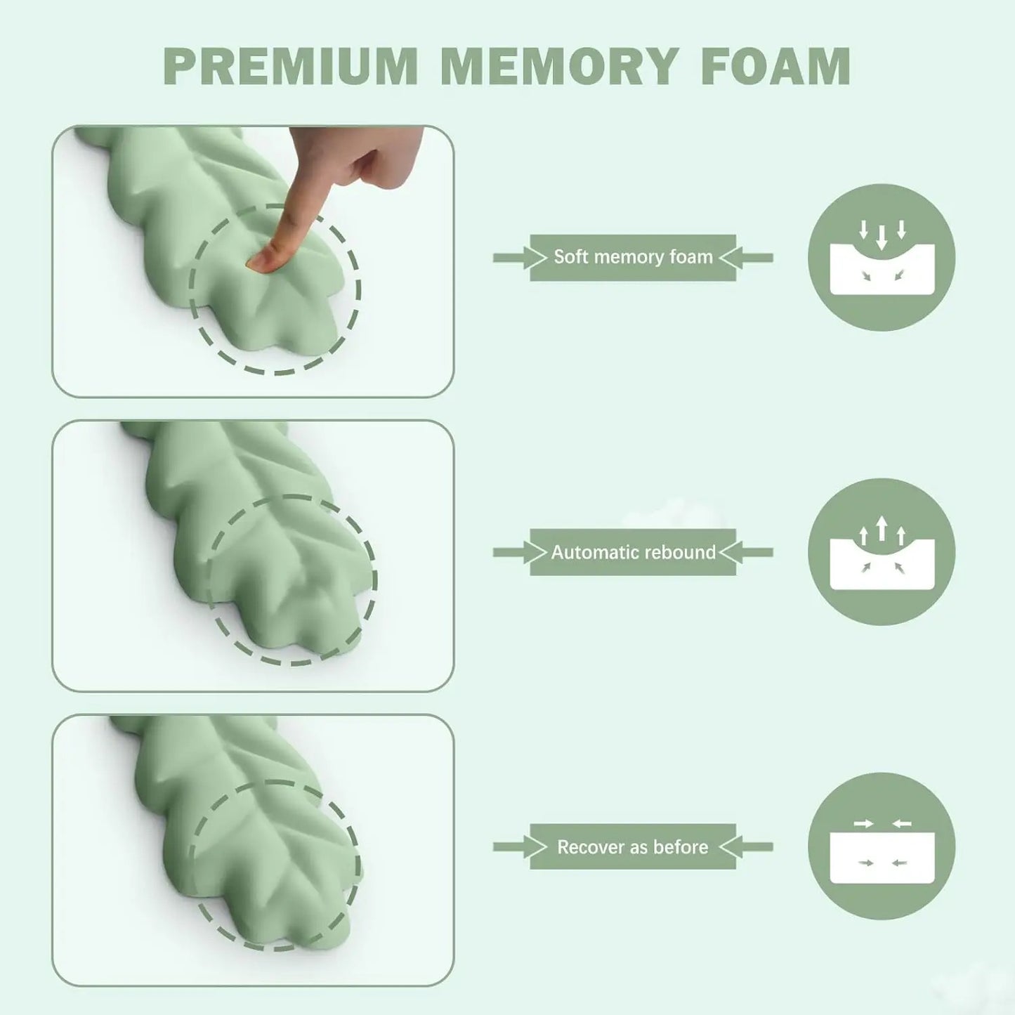 Botanical Leaf Memory Foam Wrist Rest Set (3-in-1 Ergonomic Support)