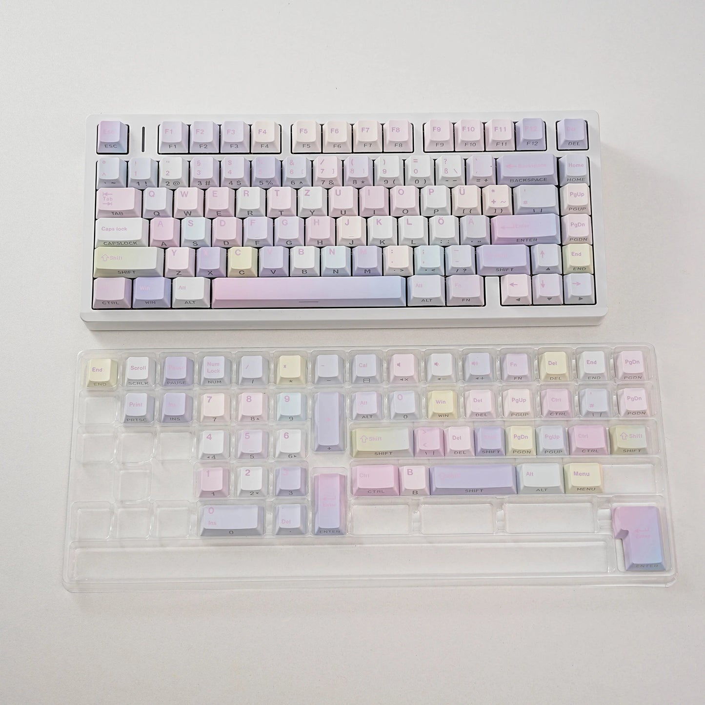 German QWERTZ Gradient PBT Keycap Set for Mechanical Keyboards — 131 Keys
