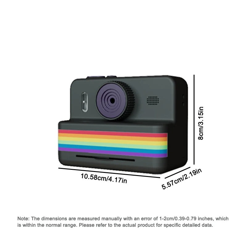 Retro Instant Print Digital Camera for Kids | 180° Rotating Selfie Lens, 1080P HD Video & Inkless Thermal Printer