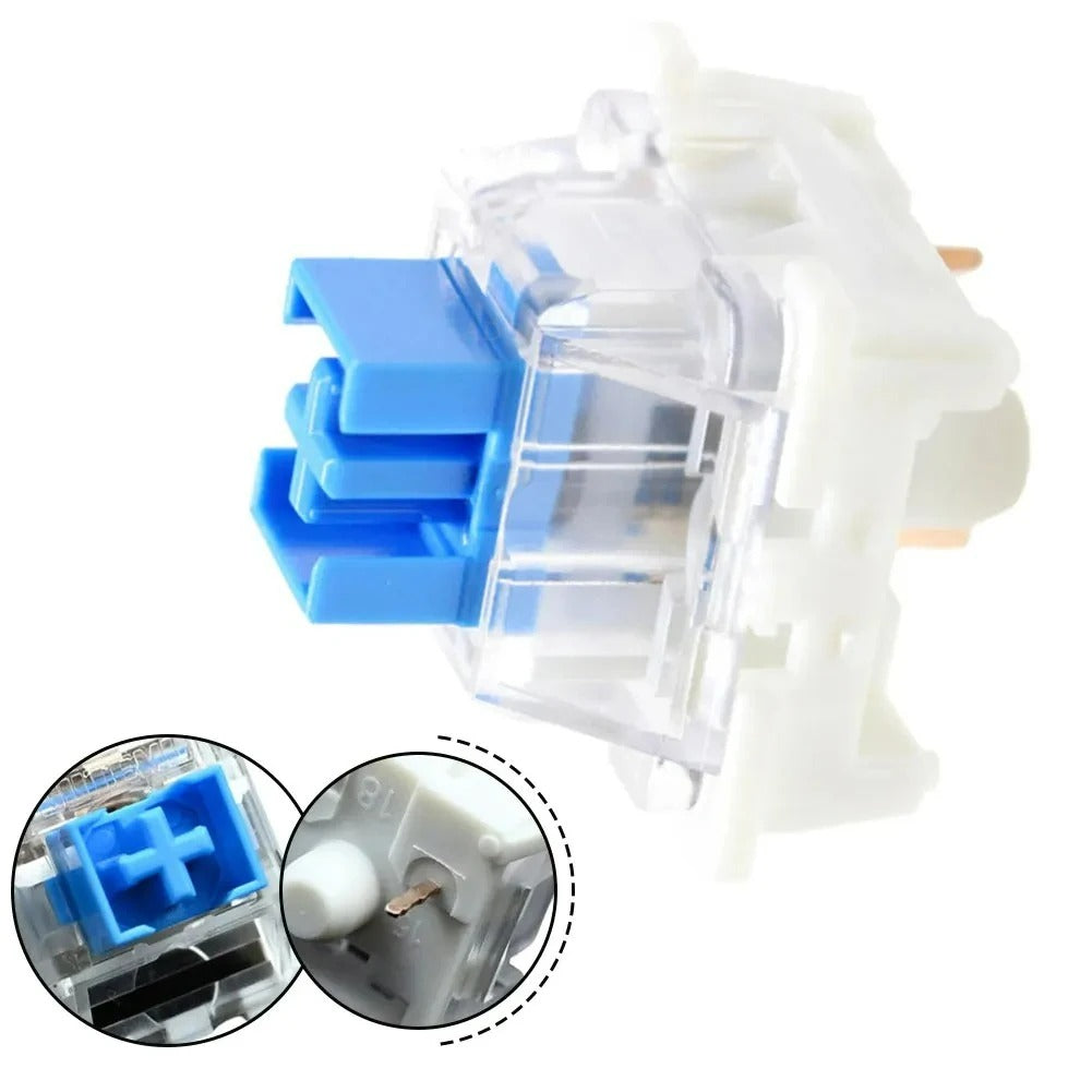 Premium Tactile Keyboard Switches | Pre-Lubed 3-Pin MX Compatible (50-Pack)