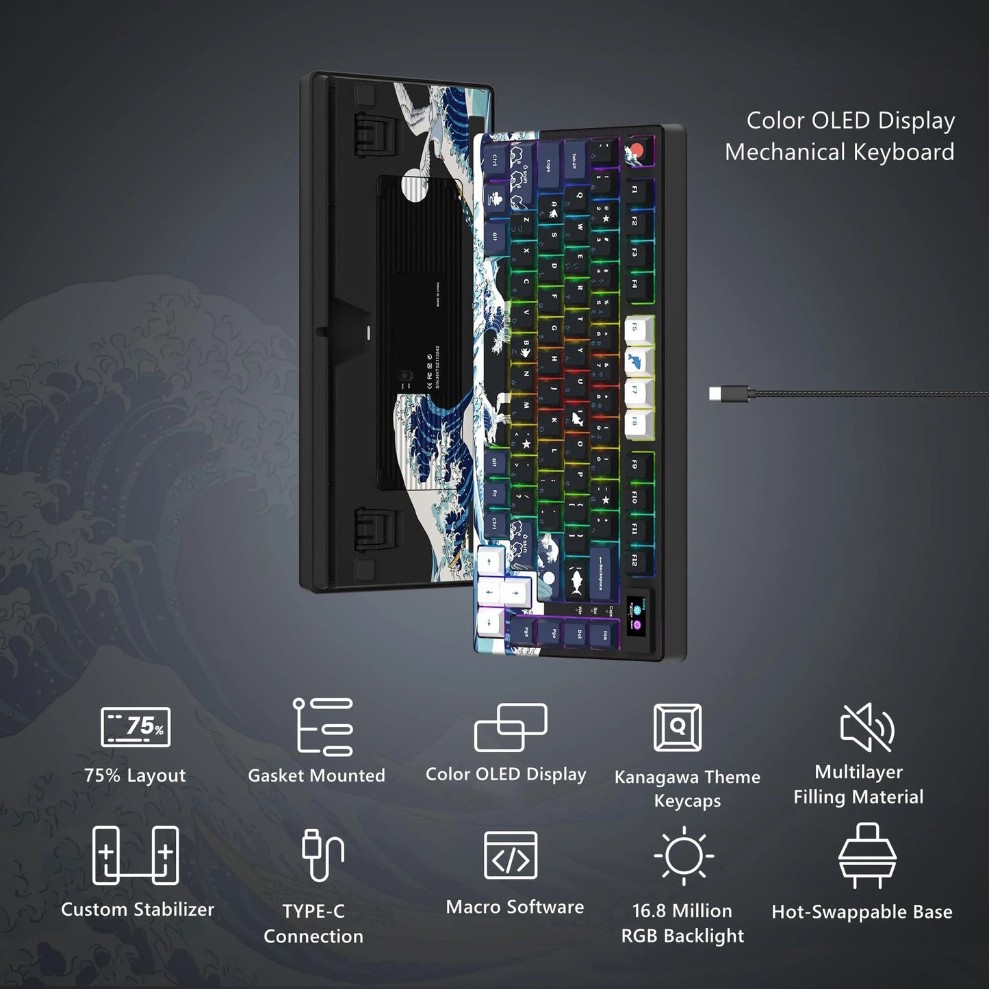 The Horizon-75 OLED Gasket-Mounted Mechanical Keyboard