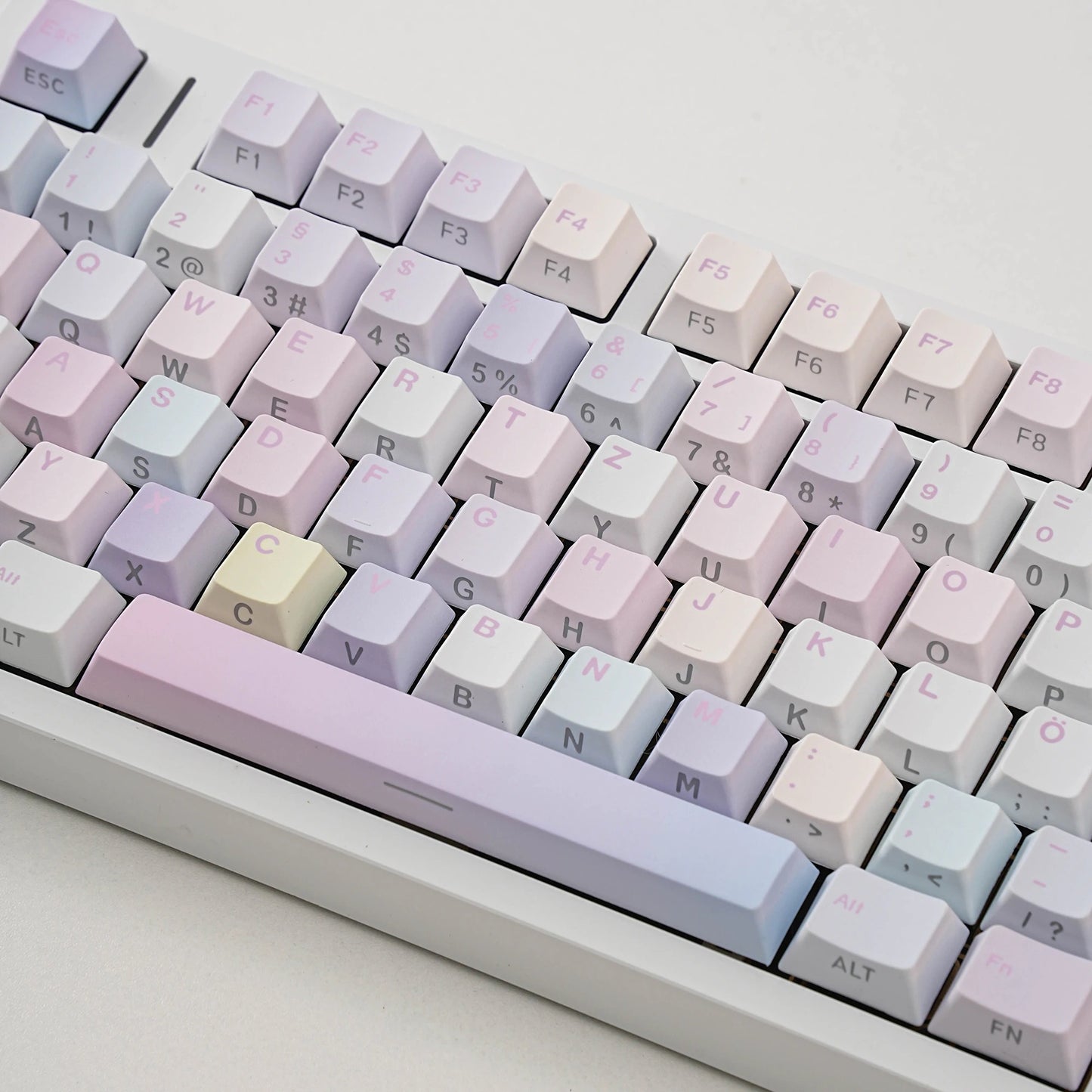 German QWERTZ Gradient PBT Keycap Set for Mechanical Keyboards — 131 Keys