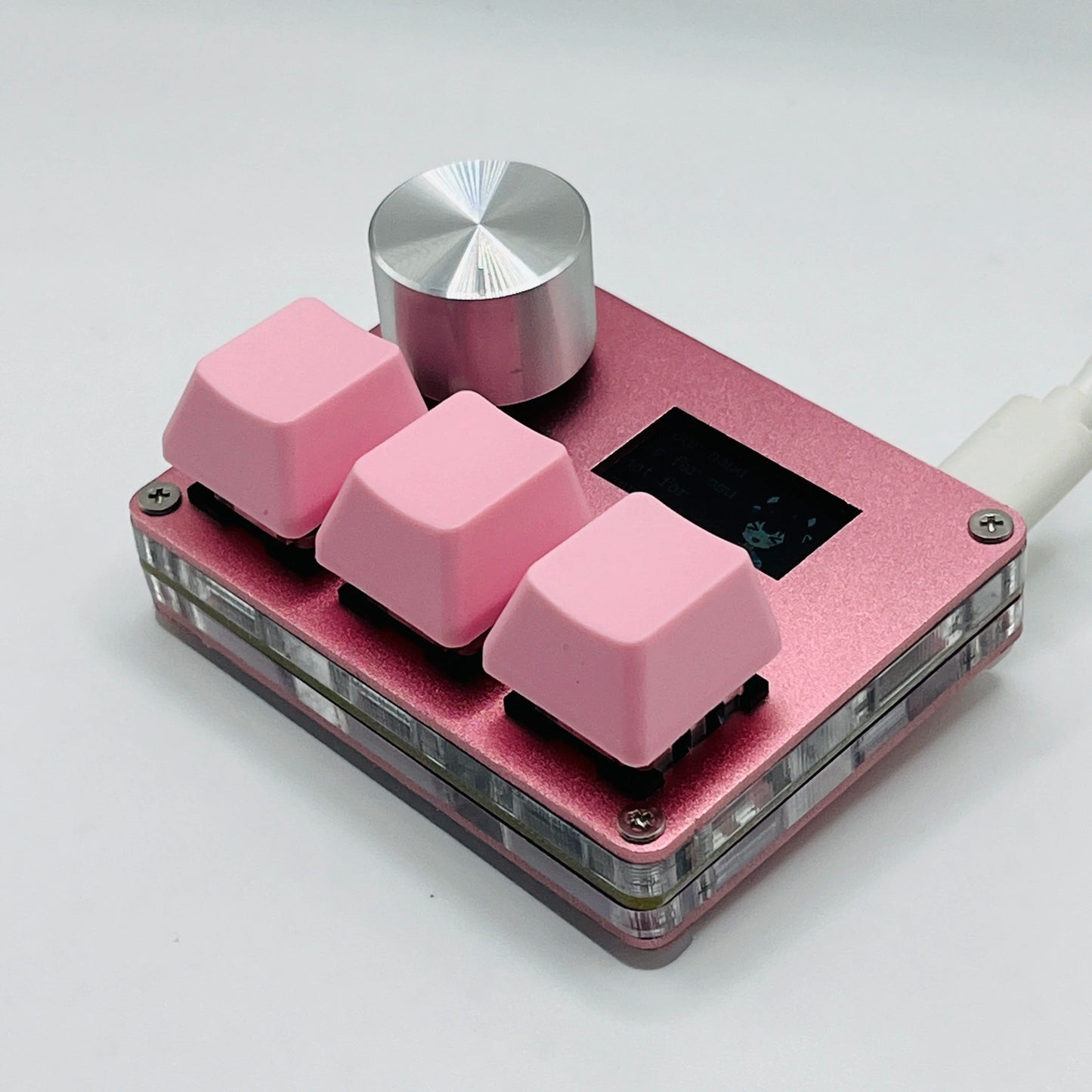 SayoDevice O3C Rapid Trigger Magnetic Keypad | 3-Key Hall Effect Macro Pad with IPS Screen & Control Knob