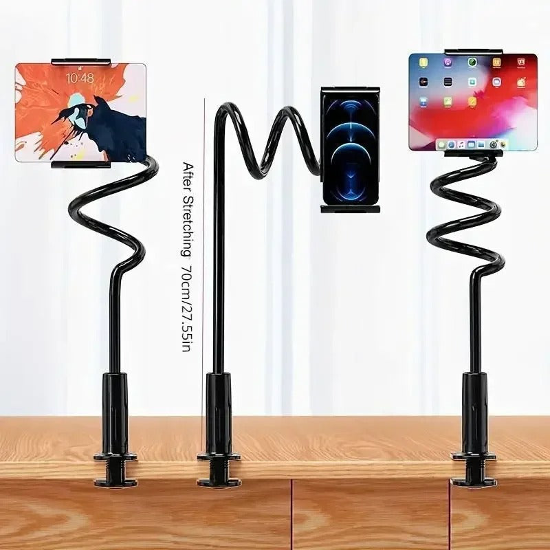 Flexible Gooseneck Phone & Tablet Mount | Adjustable Desktop Cantilever Clamp Stand