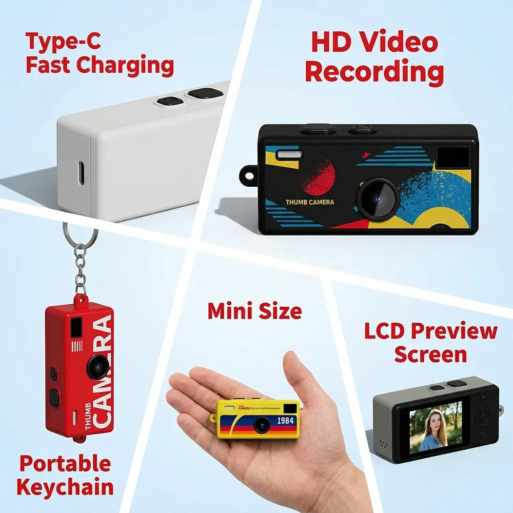 Retro 1984 Pocket Thumb Camera Starter Kit (Includes 64GB MicroSD Card)