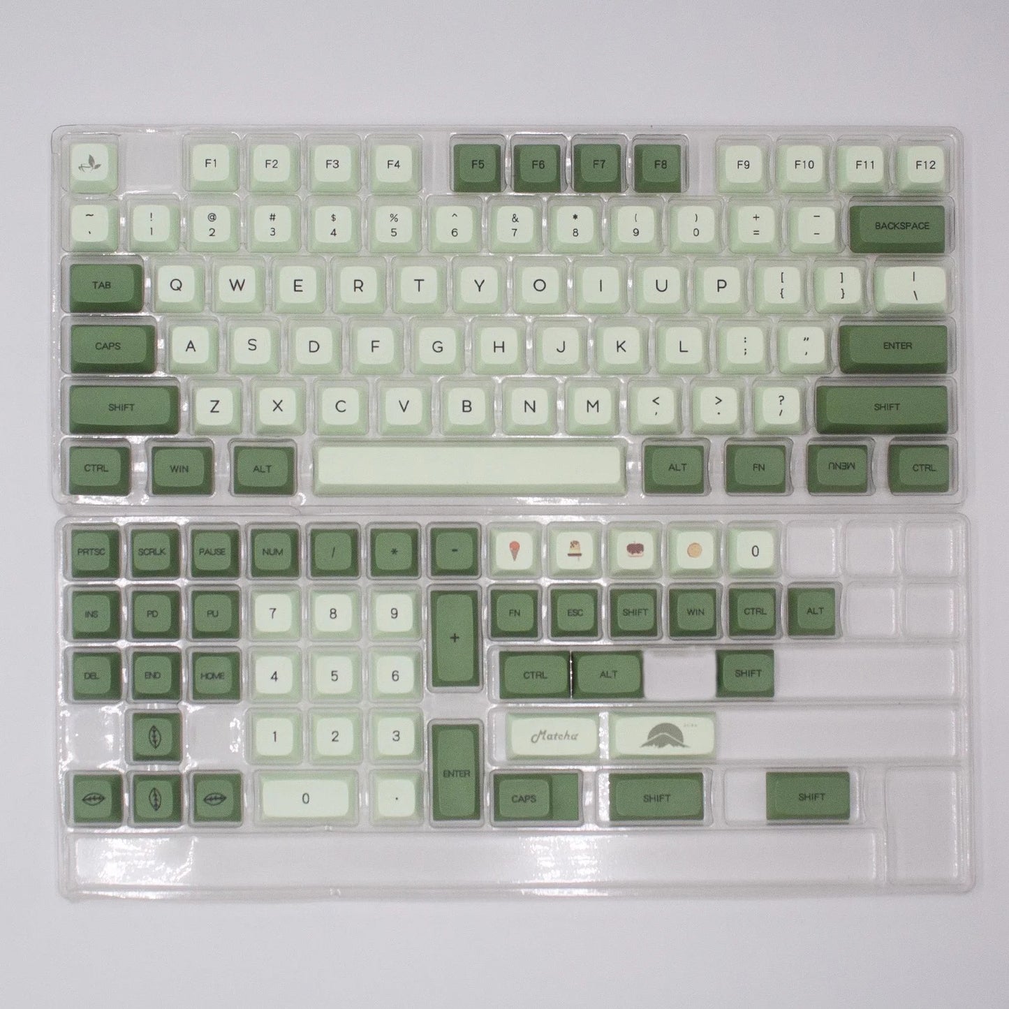 Matcha Green English XDA Profile PBT Keycap Set — 124 Keys