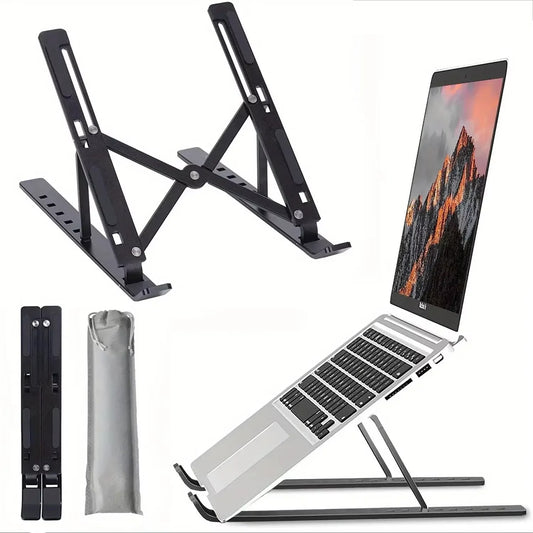 Ergonomic Aluminum Laptop Stand | Adjustable Foldable Portable Desktop Riser