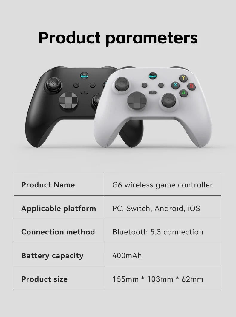 G6 Wireless Gamepad with Hall Effect Triggers | Switch, PC, Android, iOS