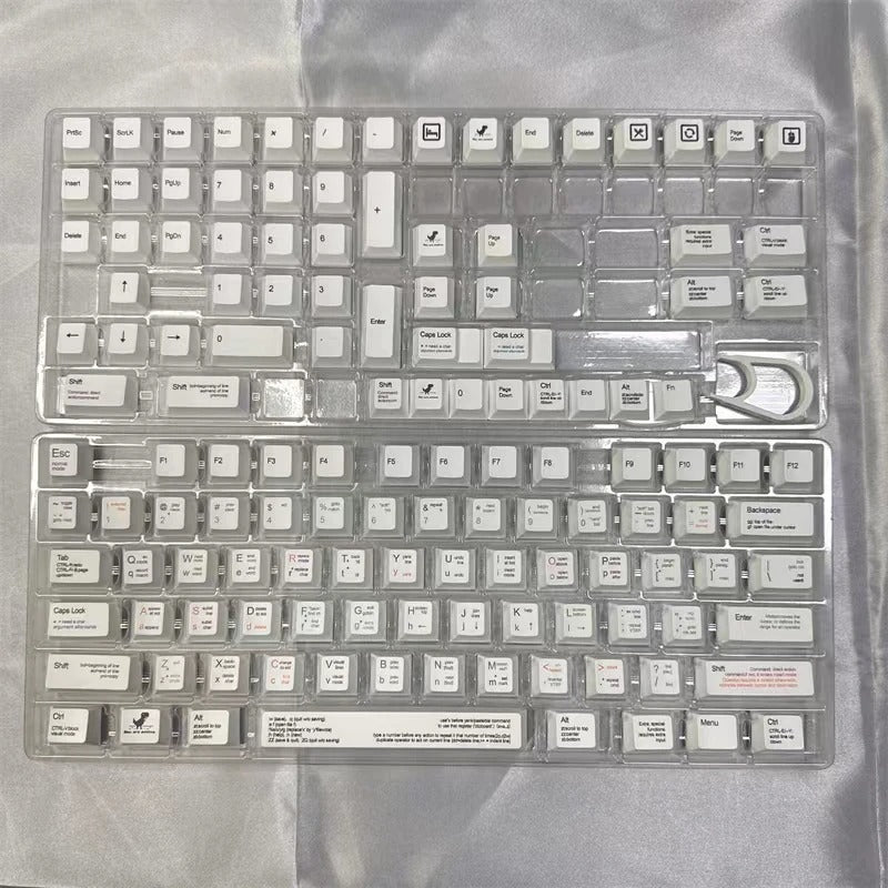Programmer Style Minimalist White Keycap Set | 131-Key Cherry Profile Premium PBT Custom Keys