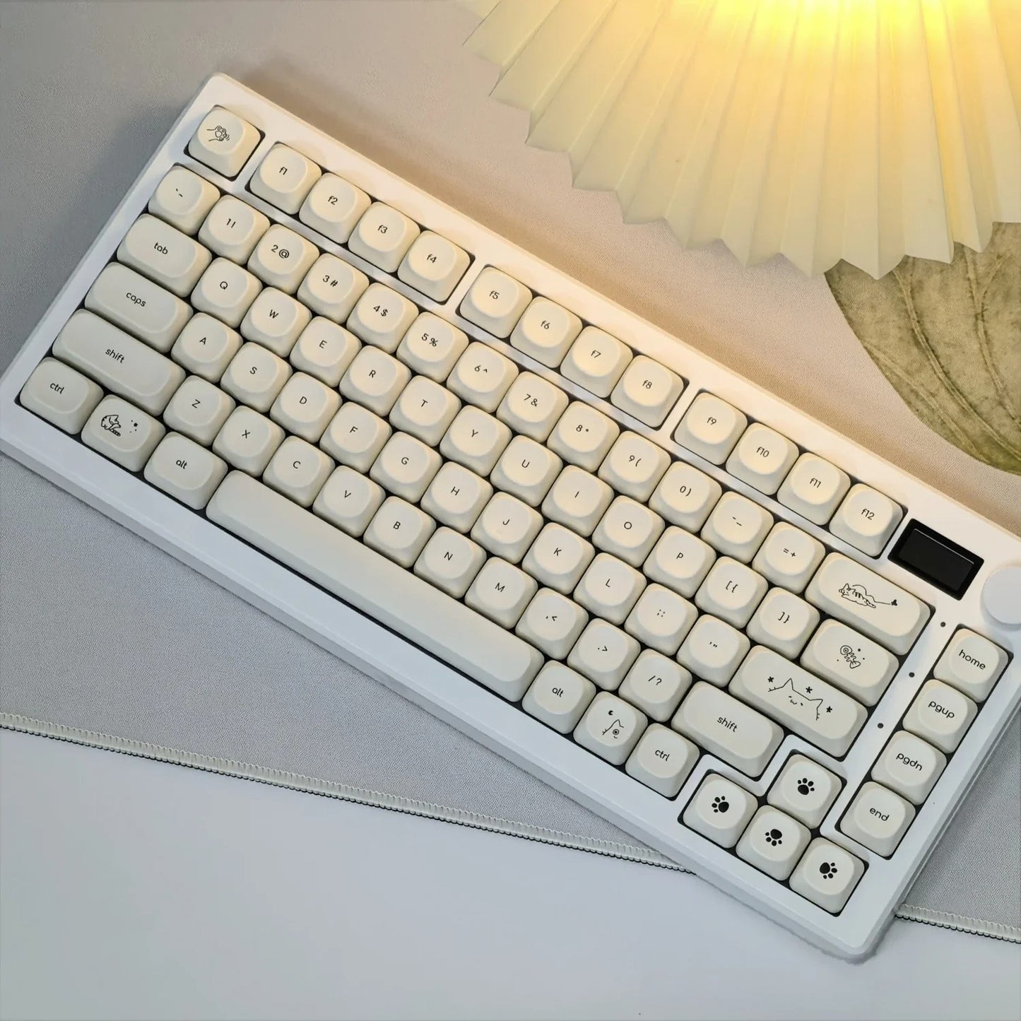 The Milky-Mochi Cat Theme PBT Keycap Set (124 Keys)